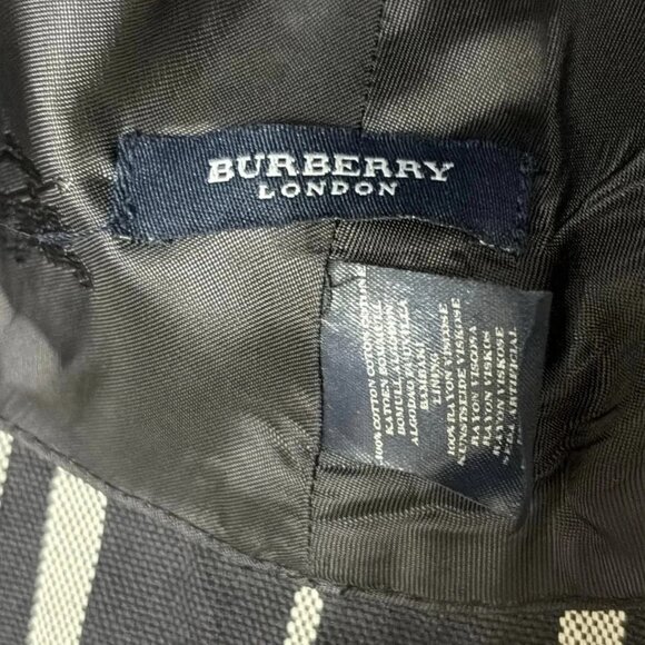 Auth Burberry LONDON - Black Light gray Cotton Rayon Hat - Picture 4 of 9